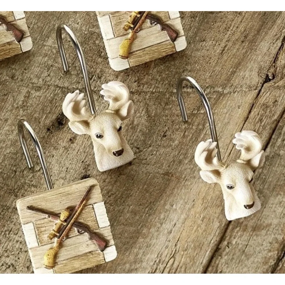 Born to Hunt Shower Curtain with 12 Hooks‎ Deer Buck Rustic Cabin Lodge Hunting